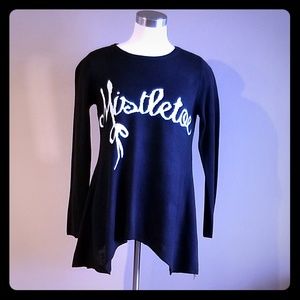 BLACK "MISTLETOE" SWEATER